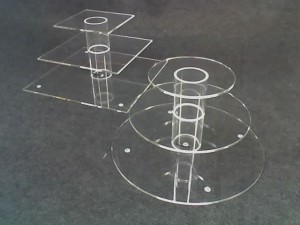 3 tier round & square display stand