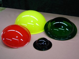 Coloured acrylic domes