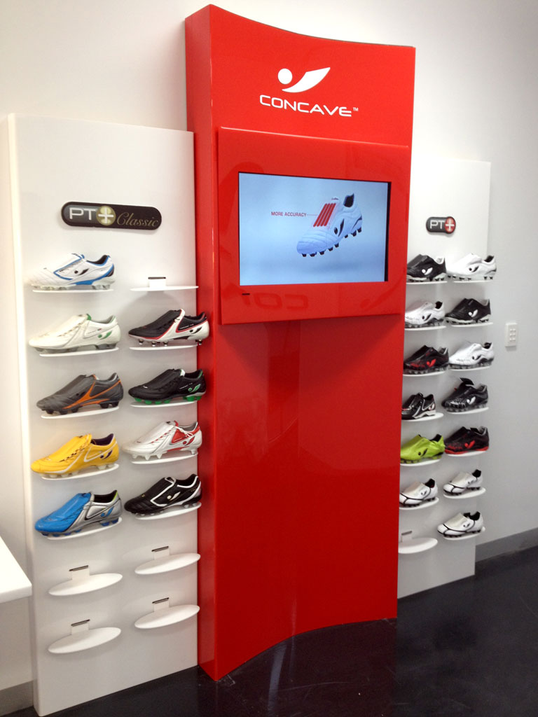 Wall mounted, branded product display